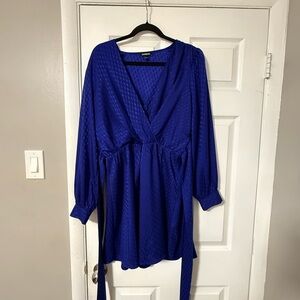 Express Vibrant Blue Satin Fabric - Size L